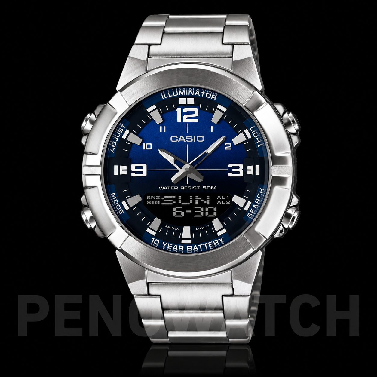 ساعت کاسیو های کپی مسترCasio AMW-870D سرمه ای